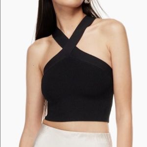 Aritzia Sculpt Knit Criss Cross Cropped Tank